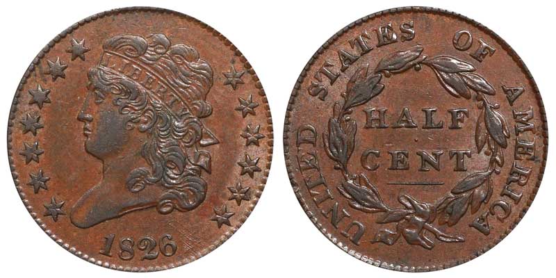 1826 half cent
